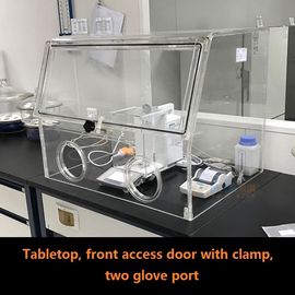 안락한 가동을 위한 죔쇠를 가진 고무 Benchtop 글로브 박스 정면 점검창